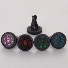 1pc New Vintage Black Flower Tree Of Life Car Fragrance Diffuser Clip Effective In-Car Fragrance Diffuser Elegant Aroma Interior Decor Long-Lasting Air Freshener Advanced Perfume Diffuser Technology - Includes 10 Assorted Colorful Cushion Pendants For Personalized Decor - Black - View 9