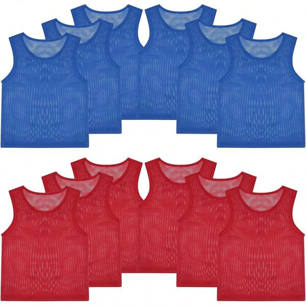 PEASUG Pinnies, 12 Pcs Soccer Pinnies, Mesh Practice Jersey Scrimmage Vest Team Soccer Pennies For Sports Adult\/Youth Kids