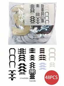 1set 6/12/24/48pcs Black Artificial Mustache, Photo Props & Party Supplies,Party, Wedding, Father's Day,Halloween,Christmas - Multicolor - View 17