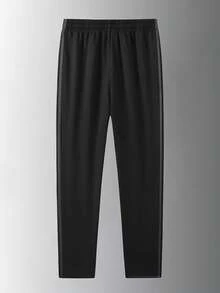 Pantaloni de vară pentru femei, mărime plus, casual, lejeri, cu picior drept, potriviți pentru purtare zilnică, pentru toate anotimpurile - Negru - Vizualizare 2