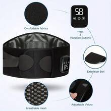 RAF Wireless Heated Back Massager, 3 Heating & Vibration Modes, Adjustable Size & Lumbar Support, 2000mAh Rechargeable Battery, Ideal Gift For Family, Wearable Heated Waist Massager Can Be Used Under Clothes - Multicolor - View 6