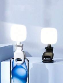 1pc Mini Glow-In-The-Dark Light, Mobile Phone Pocket Light, Small Portable Clips Live Block Light, Selfie Light, USB Soft Light Eye Protection, Exclusive Lens Light, Suitable For Holiday Party Photo Light, Go Out To Work Office Dinner, Home Decor, The Best Gift For Women And Friends - Multicolor - View 2