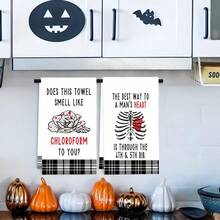 2/4/6/48pcs Soft Kitchen Towels/Dish Cloths With Bone & Red Dotted Floral Print, Multi-Purpose, Quick Drying, Suitable For Kitchen, Celebration, Wedding, Decoration, Etc.