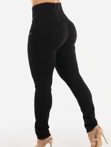 MX JEANS Black Ultra High Spandex Waist Levantacola Skinny Jeans - Nhiều màu - Xem 5