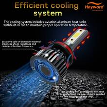 Heyword 2pcs LED Headlights, Compatible With H1, H4, H7, H11, 9005/HB3, 9006/HB4 Models, 30,000 Lumens Brightness, 300W Power, Can Be Used As Fog Lights. High And Low Beam Are Both White Bulbs, 6000K CSP Chip. Plug And Play, Easy Installation. - White - View 7