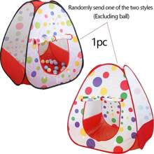 Namiot dziecięcy w czerwone kropki, 4-panelowy, odpowiedni dla chłopców i dziewczynek, składany i łatwy do przechowywania – namiot do zabawy dla dzieci do użytku wewnątrz i na zewnątrz, domek do odgrywania ról, najlepszy prezent urodzinowy/świąteczny dla dzieci, dekoracja na Boże Narodzenie/Halloween (styl losowy)