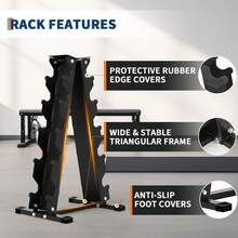 Dumbbell Rack Stand Only, Weight Rack For Home Gym, Large Capacity Rust-Resistant Coated Dumbbell Storage Rack, With Non-Slip Base - Black - View 4