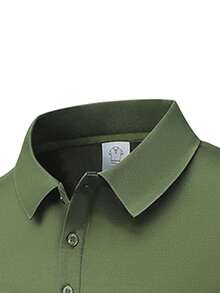 Men's Sports Polo Shirt Short Sleeve Quick Dry Outdoor Business Casual Breathable T-Shirt - Army Green - View 4