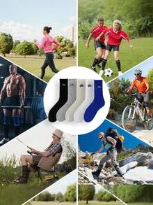5 Paar Unisex Sportsocken, in leuchtenden Farben, geeignet für Laufen und andere Sportarten, passend für Frühling/Herbst Sport und Freizeitbekleidung