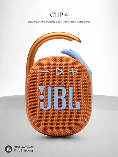 JBL 4 Altavoz Bluetooth Mini Portátil con Clip, Calidad de Sonido Impresionante, Graves Potentes, Mosquetón Incorporado, IP67 Resistente al Agua y al Polvo, 10 Horas de Reproducción, Adecuado para el Hogar, Exteriores y Viajes