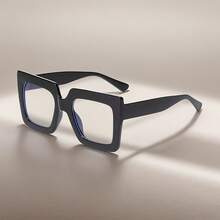 Y2K  Versatile Fashion Glasses, Ultra-Light Simple Retro Classic Design, Suitable For Parties, Shopping, Daily Casual Wear, Great Gift Choice - 黑框白平 - 查看 2