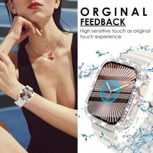 2 In 1 Waterproof Bling Case Compatible With Apple Watch Series 10 42mm Screen Protector Crystals Rhinestone Protective Bumper Face Cover Compatible With Apple Watch 10 42mm Accessories Women Clear Huge Markdown Shockproof Anti-Fall Scratch Resistant Anti-Fingerprint Full Cover Screen Protection Essentials, Applicable To Daily Shield, Office, Home Watch Screen Protector Watch Cover Watch Accessories