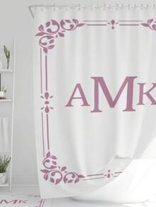 1pc Custom Initial And Name Shower Curtain, Personalized Monogrammed Shower Curtain, Classy Design Bath Decor, Waterproof, Housewarming Gift, Family Gift, White/Green/Blue/Pink/Grey Color, 6 Sizes Available, Ideal For Bathroom, Girl Dorm, Apartment Shower Curtain, Gift For Family, Friends, Mom, Dad, Gift For Him, Gift For Her Bathroom DecorChristmas Decor