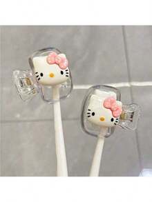 4pcs Sanrio Hello Kitty Toothbrush Holder - Cute Travel Case, Protect And Style Your Toothbrush, Essential For Home And Travel, Need To DIY The Toothbrush Case With Kitty.