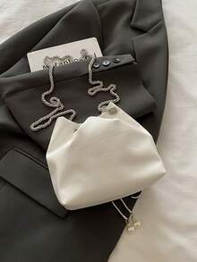 Women's Minimalist Bow Decor Chain Strap Crossbody Bag