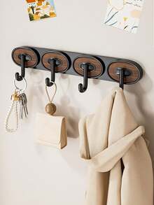 1个木纹免打孔挂钩，免打孔门挂，重型挂钩，玄关钥匙架，浴室墙面粘钩 - 彩色 - 查看 8