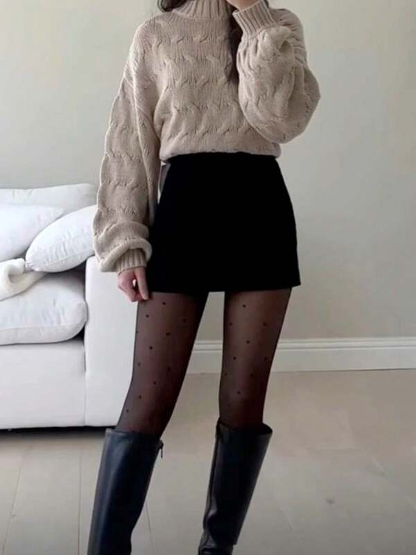 Women's Oversized Fashionable, Comfortable, Solid-Color Pullover Sweater