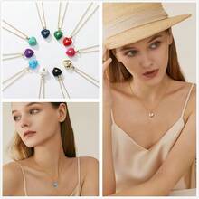 14K Gold Plated Heart Pendant Necklace For Women  Cute Dainty Love Choker Necklaces Pink Black White Red Enamel Heart Pendants Fashion Jewelry Birthday Mother Gifts-361938 - 紅色 - 查看 5