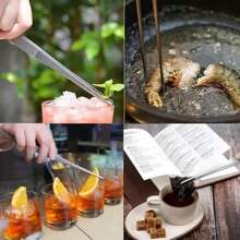 2/1 Set hochwertige Edelstahl Küchenzangen - ergonomisch gestaltete Grillzangen und Kochpinzetten für präzises Lebensmittelhandling - geeignet für Grillen, Kochen und Vor-Mahlzeiten Zubereitung