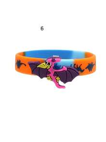 6pcs/3pcs/1pc Random Cute Cartoon Dinosaur Theme Bangles, Wristbands For Kids' Vacation, Party And Gift, Suitable For Birthday, Gathering, Festival, No Power Needed, Silicone Material, Sports Style Jewelry