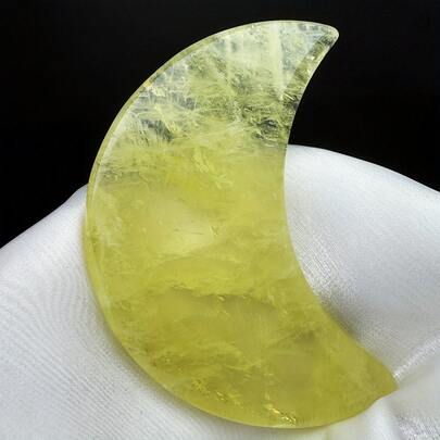 1 pezzo Splendida pietra a forma di cuore e luna in citrina - Superficie liscia e levigata, pietra naturale per decorazione domestica, creazione di gioielli, stile bohémien, ideale per San Valentino, Natale, Ognissanti