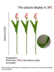 3pcs/8pcs/10pcs Artificial Tulip Flowers, Suitable For Indoor Decoration In Living Room, Bedroom, Office Desk, Outdoor Garden, Home Decor, Valentine's Day Gift, Birthday Gift, Graduation Gift
