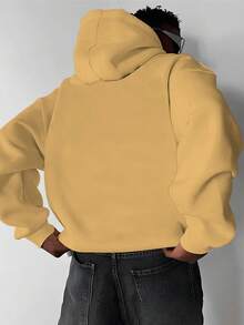 Christmas Spring/Fall Loose Knit Pocket Drawstring - Khaki - View 2