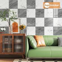 SUPSTICKER 12 tấm ốp tường chống thấm nước tự dính họa tiết đá cẩm thạch 3D/2,16 m2 dùng trang trí nhà bếp, phòng tắm, phòng khách, phòng ngủ, phòng ăn - Nhiều màu - Xem 8