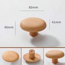 Tiradores de gabinete de madera de estilo nórdico para niños, tiradores de cajón de piedra con diseños de dibujos animados, perillas de madera natural para habitaciones infantiles y armarios