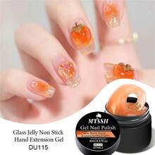Mtssii 8ml Glass Jelly Non Stick Hand Extension Gel Nail Polish For 3D Carved Flower Nail Art Acrylic Gel Varnish Solid Builder Gel,Nail Art Building UV Gel Milky Jelly Hard Gel For Nail Painting Carving Tools - 橘色 - 查看 2