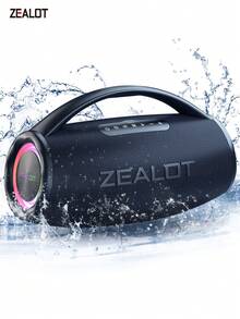 ZEALOT S97 Portable 80W Wireless Speaker With 4 Subwoofers, Surge Bass 3D Surround Sound, 16000mAh Long Battery Life, Supports Mobile Phones/Tablets/TVs. Compatible With SD Card/USB/AUX/Supports Serial Connection, Two Serial Units Can Double The Sound, Suitable For/Car/Outdoor/Camping/Party - 黑色 - 查看 1