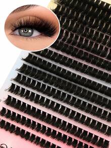 200 de grupuri de gene false naturale ondulate, ușoare, fermecătoare, dramatice, fibre conice cu lungimi variabile ale genelor oferă o dimensiune și o ondulare de neegalat pentru un aspect de pene, explorează fuziunea nesfârșită a genelor, fermecătoare, pot fi purtate cu tine, potrivite pentru purtare zilnică sau ocazii speciale. - D - Vizualizare 5