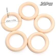 5/10/20/30/50pcs Natural Wooden Rings, Beads, Rings, Pendants, (3/4.5/5.5/7mm) Thick Smooth Unprocessed Wooden Rings, For DIY Crafts, Artworks, Carving, Weaving, Lace, Hanging Decor, Home Decor, Painting Decor, Curtain Rings, Napkin Rings, Sewing, DIY Jewelry Making