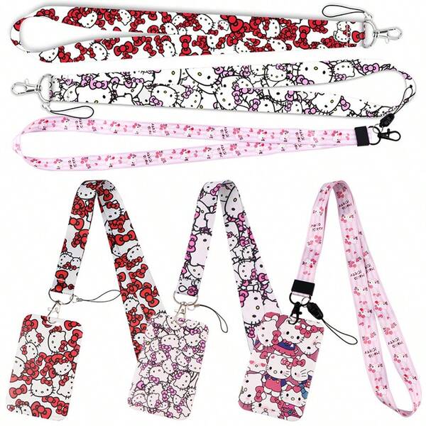 Sanrio Sanrio 1PC Hello Kitty Cartoon Mobile Phone Lanyard Webbing Sanrio Cinnamoroll Pendant Cute Keychain Card Holder Long Lanyardlanyard Lanyard School Car Accessories Goth Y2k ﻿