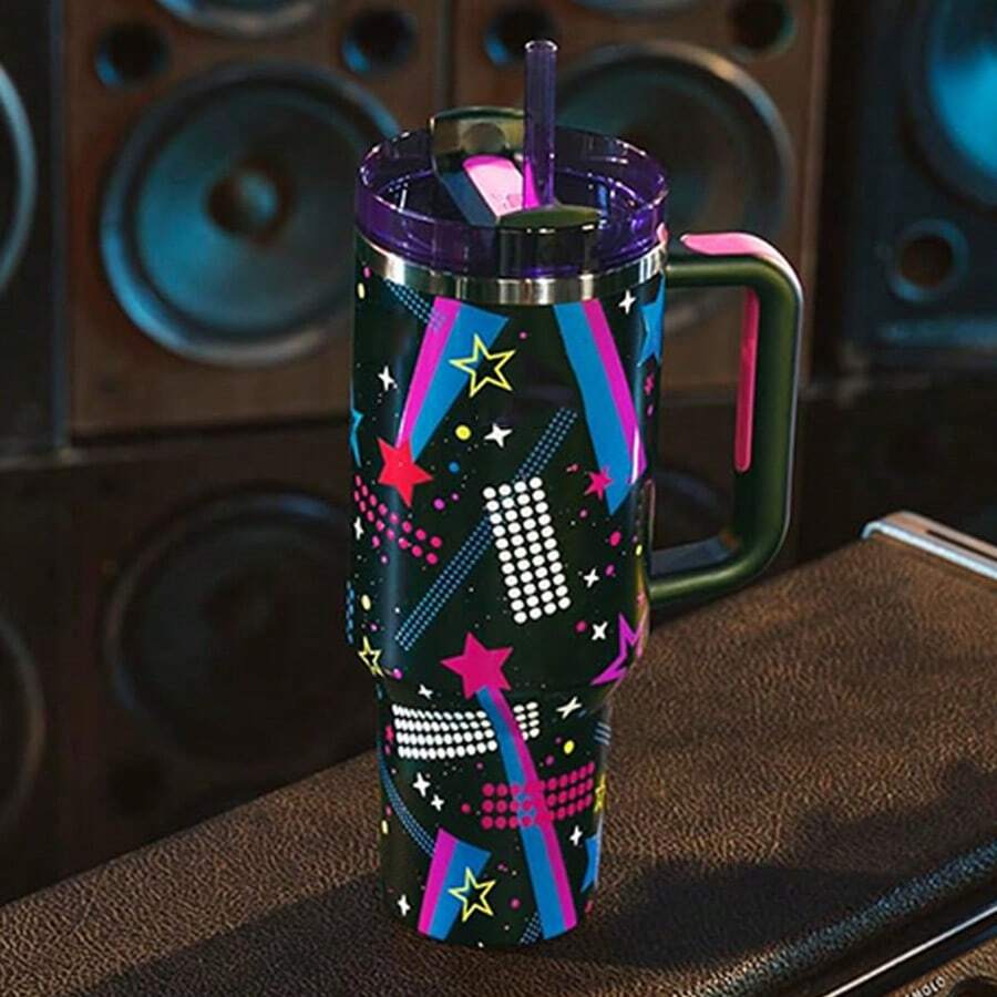 1913SINCE 1913 40 Oz H2.0 Tumbler With Handle, Double Walled Vacuum Insulated Stainless Steel Water Bottle Premium Summer Drinkware Portable Handy Flask Travel Mug Iced Coffee Cup For Outdoor Camping, Hiking, Driving, Travel, Perfect Gift Idea, G Iced Coffee Cup For Outdoor Camping, Hiking, Driving, Travel, Perfect Gift Idea, Perfect For Gift Giving, Mother's Day Gift! - d款 - 查看 1