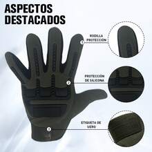 Guantes Motociclista Ciclista Unitalla Unisex Antideslizante Cómodos Ligeros Protección Sensor Pantalla Tactil Celular Accesorio Moto Bicicleta Senderismo  Gotcha - Negro - Ver 2