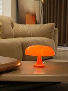 1pc LED Mushroom Desk Lamp, Romantic Atmosphere Decor With Bright Light, Smooth Plastic Design, Suitable For Bedroom, Living Room, Bedside, Hotel, Party, Valentine's Day, Halloween, Christmas, Thanksgiving, Can Be Used As Holiday/Housewarming Gift (White/Orange)