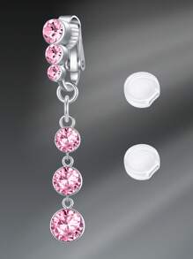 CIZME 1 件可爱不锈钢蝴蝶假肚脐环，适合女性日常装饰，不穿孔肚脐环夹在肚脐上，悬挂假肚脐环，肚脐环袖口假穿孔肚脐环首饰