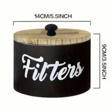 1pc Women's Sanitary Napkin Storage Box, Wooden Bathroom Storage Box With Lid, Small Item Storage Box, Design, Soft Cork, Durable, Black, Not Waterproof, Can Be Used For Women's Hygiene Products