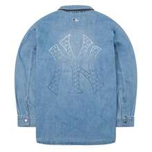 MLB Camisa de manga larga unisex, DEGRADADO DE COLOR MONOGRAMA CLÁSICO GRAN LUX, Parte superior casual con cuello cómoda, Se recomienda pedir una talla menos, 3ADRM0451-50INS