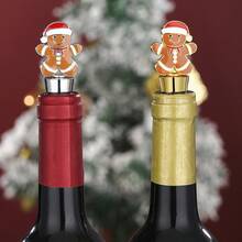 Christmas Gingerbread Man Red Wine Bottle Stopper, Airtight Wine Preserver - Multicolor - View 8