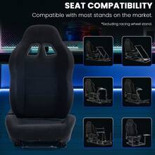 Minneer Racing Seat Black With Double Locking Slides Fit Most Racing Sim Cockpit - Black - View 8