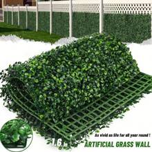 6pcs/12pcs Artificial Boxwood Vine Wall Panels DIY Resistant PE Fake Grass For Indoor/Outdoor Use - Easy To Hang, Maintenance-Free Realistic Faux Greenery For Garden Patio Wedding Holiday ,Christmas, Halloween, Easter, And More, Garden Decor Dense Leaf Design Durable Material Home Decoration