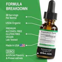 Miriyalyad Dr. Bo Organic Oil Of Oregano Liquid Drops - Immune Support, Herbal Tincture, Gut Health, Overall Health - 200 Servings & Vegan - 1 Fl O  1PCS - 1PCS - 查看 8
