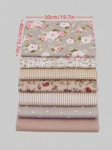 7 件/套复古花卉棉布，各种预切布料束，适用于 DIY 手工蝴蝶结、服装工艺、娃娃衣服和 DIY 缝纫拼布 - 彩色 - 查看 9