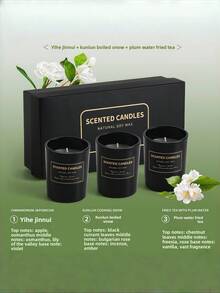 3个创意沙杯蜡烛盒，香薰蜡烛，采用天然大豆蜡制成，提供多种香型供您选择。纯天然植物香氛，花果香调，适用于婚礼装饰、瑜伽、冥想、放松身心以及纪念品。送女友、礼物、母亲节、女生、情人节礼物