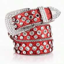 Thắt lưng da PU dự tiệc sáng bóng, thích hợp kết hợp với quần - A - Xem 5