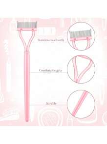 4/2/1 Pcs Eyelash Separator, Metal Teeth Mascara Brush With Cover, Eyelash Comb For Separating And Grooming Lashes, Makeup Applicator For Women, Cheap, Room Decor, Vanity, Travel, Bedroom, Makeup Accessories, Christmas Gift, Cosmetics, Makeup Tools, Cheap Gift, Gift For Her - Multicolor - View 13