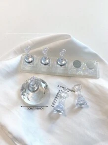 亚克力极光彩虹色矩形钻石形状美甲展示架，树脂水晶珠水钻复古韩国花朵激光 DIY 家居和户外女士母亲姐妹妻子女友婚礼美甲沙龙美容情人节使用