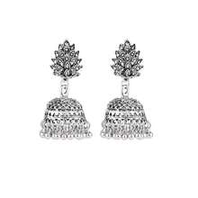 1 par de pendientes de campana de diseño vintage, adecuados para que las mujeres los usen en vacaciones